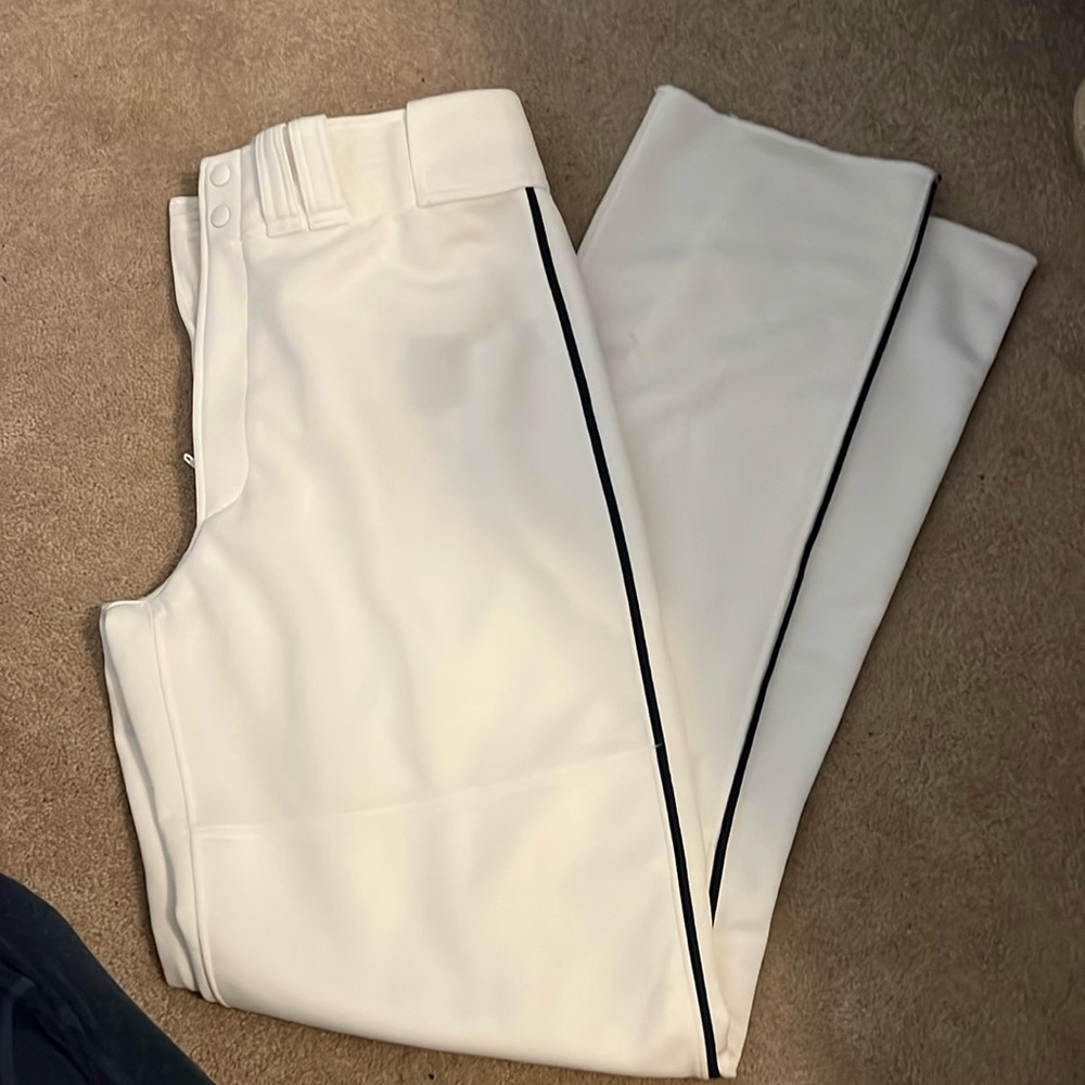 Mizuno men’s unhemmed navy blue piped baseball pants
